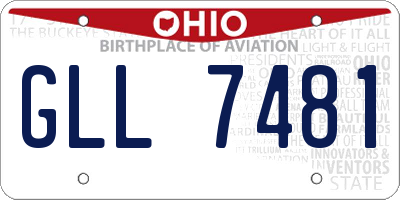 OH license plate GLL7481