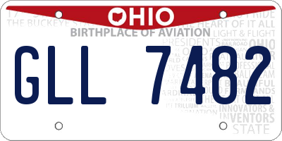 OH license plate GLL7482