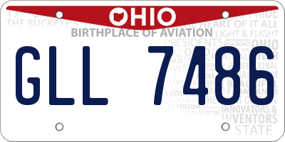 OH license plate GLL7486