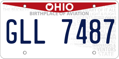 OH license plate GLL7487