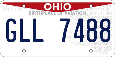 OH license plate GLL7488