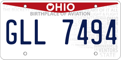 OH license plate GLL7494