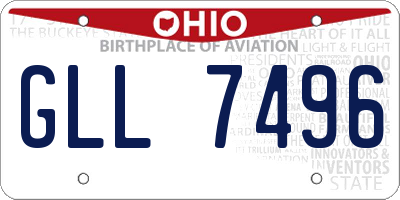 OH license plate GLL7496