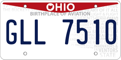 OH license plate GLL7510