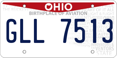 OH license plate GLL7513