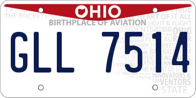 OH license plate GLL7514