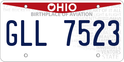 OH license plate GLL7523