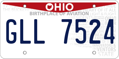 OH license plate GLL7524
