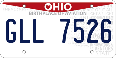 OH license plate GLL7526