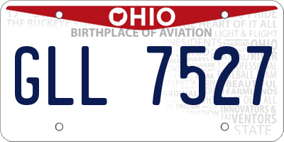 OH license plate GLL7527