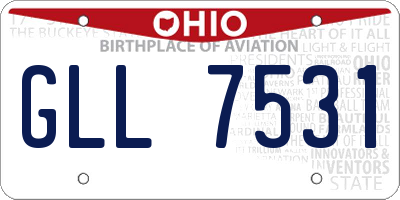 OH license plate GLL7531