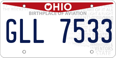 OH license plate GLL7533