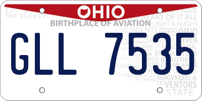 OH license plate GLL7535