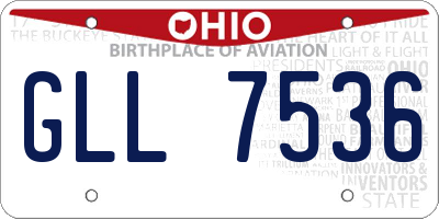 OH license plate GLL7536