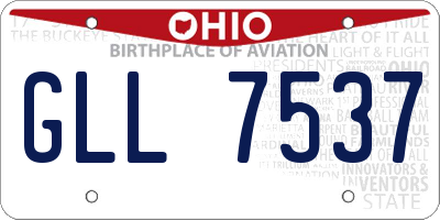 OH license plate GLL7537