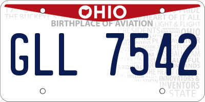 OH license plate GLL7542