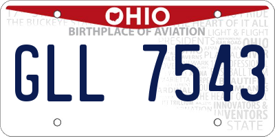 OH license plate GLL7543