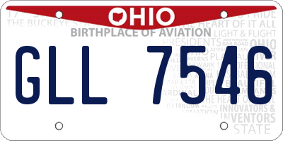 OH license plate GLL7546