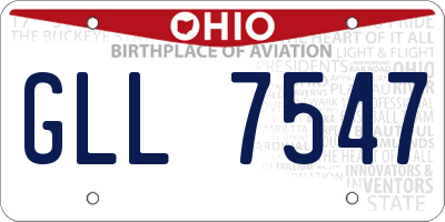 OH license plate GLL7547
