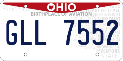 OH license plate GLL7552