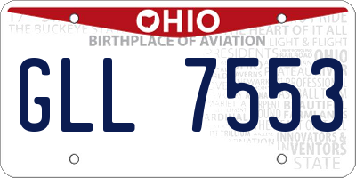 OH license plate GLL7553