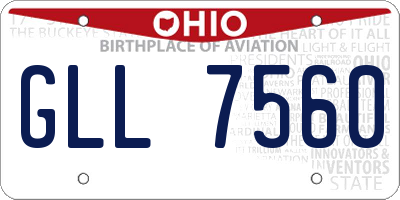 OH license plate GLL7560