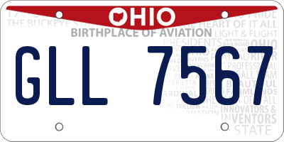 OH license plate GLL7567