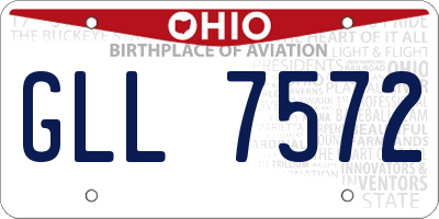 OH license plate GLL7572