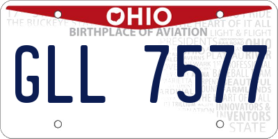 OH license plate GLL7577