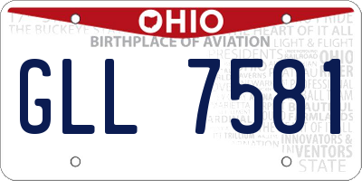 OH license plate GLL7581