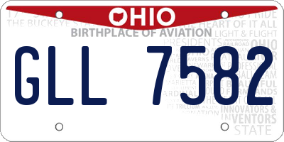 OH license plate GLL7582
