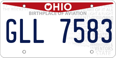OH license plate GLL7583