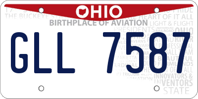 OH license plate GLL7587
