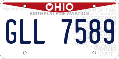 OH license plate GLL7589