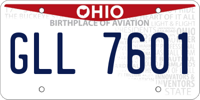 OH license plate GLL7601
