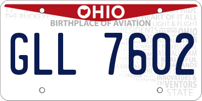 OH license plate GLL7602