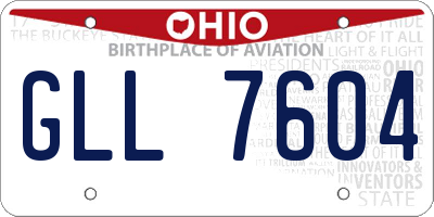 OH license plate GLL7604