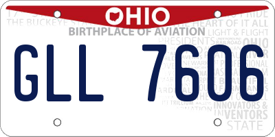 OH license plate GLL7606