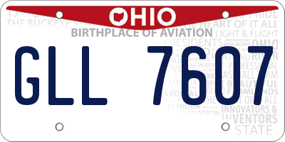 OH license plate GLL7607