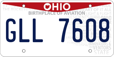 OH license plate GLL7608