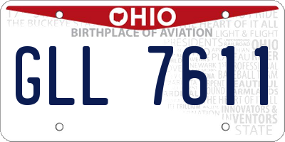 OH license plate GLL7611