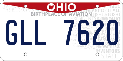 OH license plate GLL7620