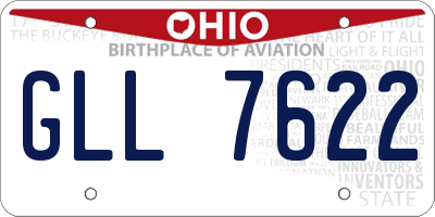 OH license plate GLL7622