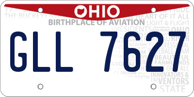 OH license plate GLL7627