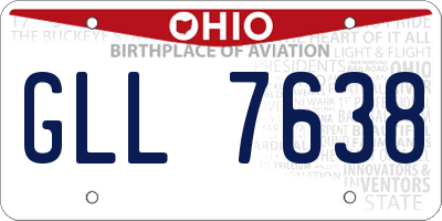 OH license plate GLL7638