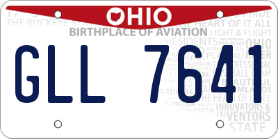 OH license plate GLL7641