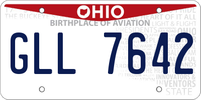 OH license plate GLL7642