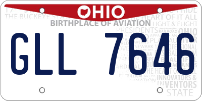 OH license plate GLL7646