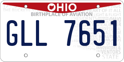 OH license plate GLL7651