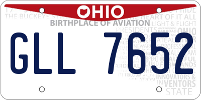 OH license plate GLL7652
